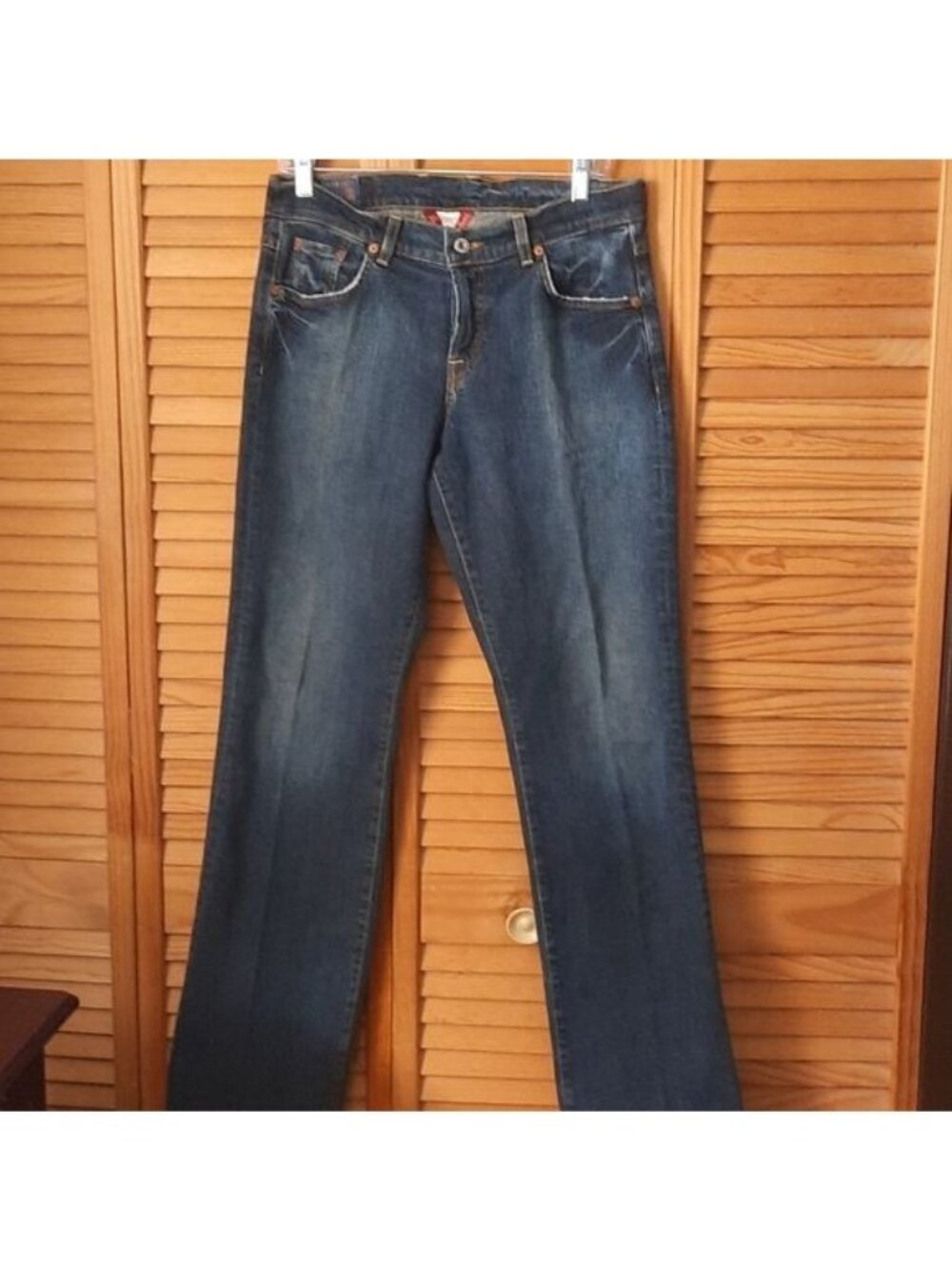 Vintage Y2K Lucky Brand Gene Montesano Made USA Button Fly Flare Jeans Size 8